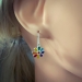 925 Sterling Silber Regenbogen Ohrhaken Ohrringe Ohrhänger mit bunter Blume