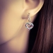 Ohrringe 925 Sterling Silber Creolen 14mm Ohrhänger Herz mit Kristallen