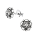 Ohrringe Ohrstecker 925 Sterling Silber Blume mit Kristall in verschiedenen Farben