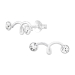 Ear Climber Ohrringe Ohrstecker 925 Sterling Silber vergoldet mit Kristallen