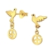 Ohrringe Ohrstecker 925 Sterling Silber vergoldet Ohrhänger Friedenstaube mit Peace-Symbol
