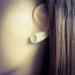 Ohrringe Ohrstecker 925 Sterling Silber Mond mit Zirkoniasteinen und synthetischer Perle