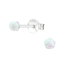 925 Sterling Silber Ohrstecker synthetischer Opal 3mm in verschiedenen Farben