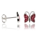 Ohrstecker 925 Sterling Silber Schmetterling mit Zirkonia in verschiedenen Farben