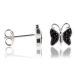 Ohrstecker 925 Sterling Silber Schmetterling mit Zirkonia in verschiedenen Farben