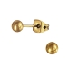 Ohrringe Ohrstecker Titan mit goldfarbener Kugel 3-5mm