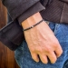 MARTIN1985 Hochwertiges Dehnbares Armband Onyxkugeln mit Hämatit-Kreuz Unisex Damen Herren mit Geschenkverpackung