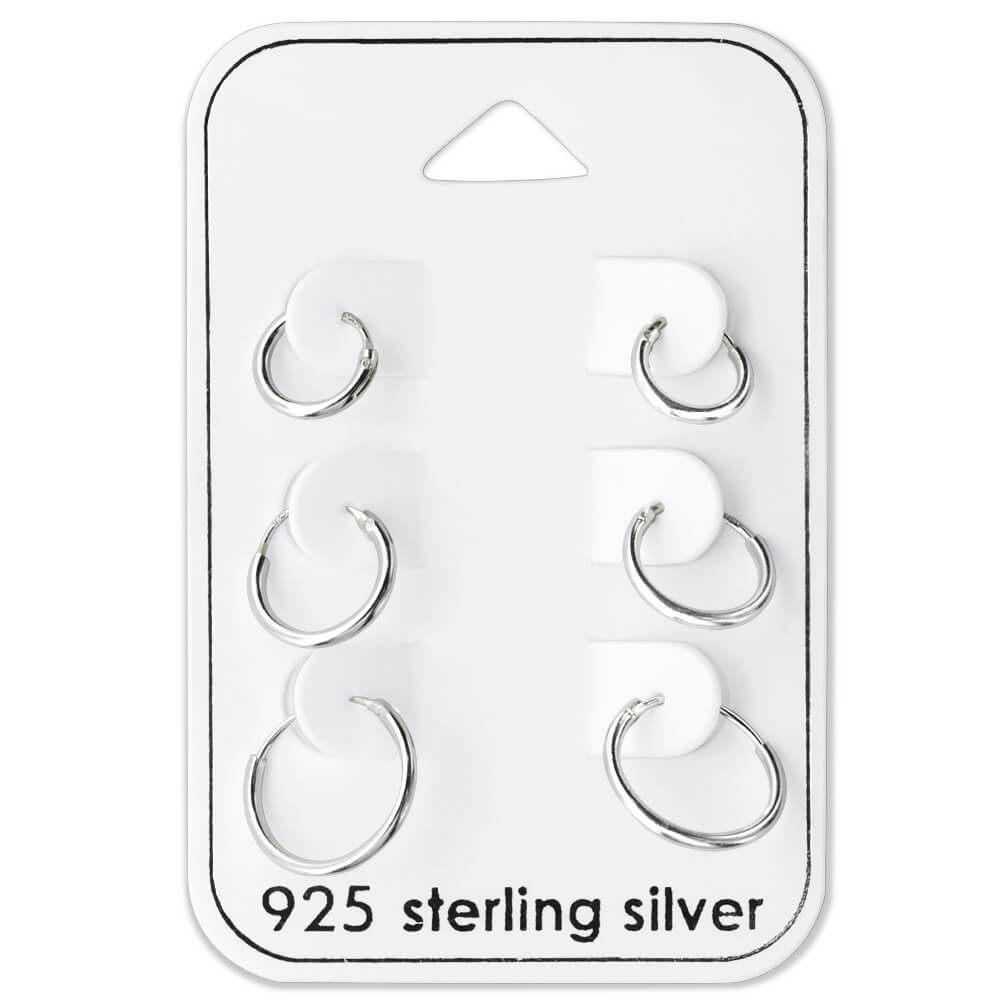 925 Sterling Silber 12mm Happy Smiley Sleeper Creolen