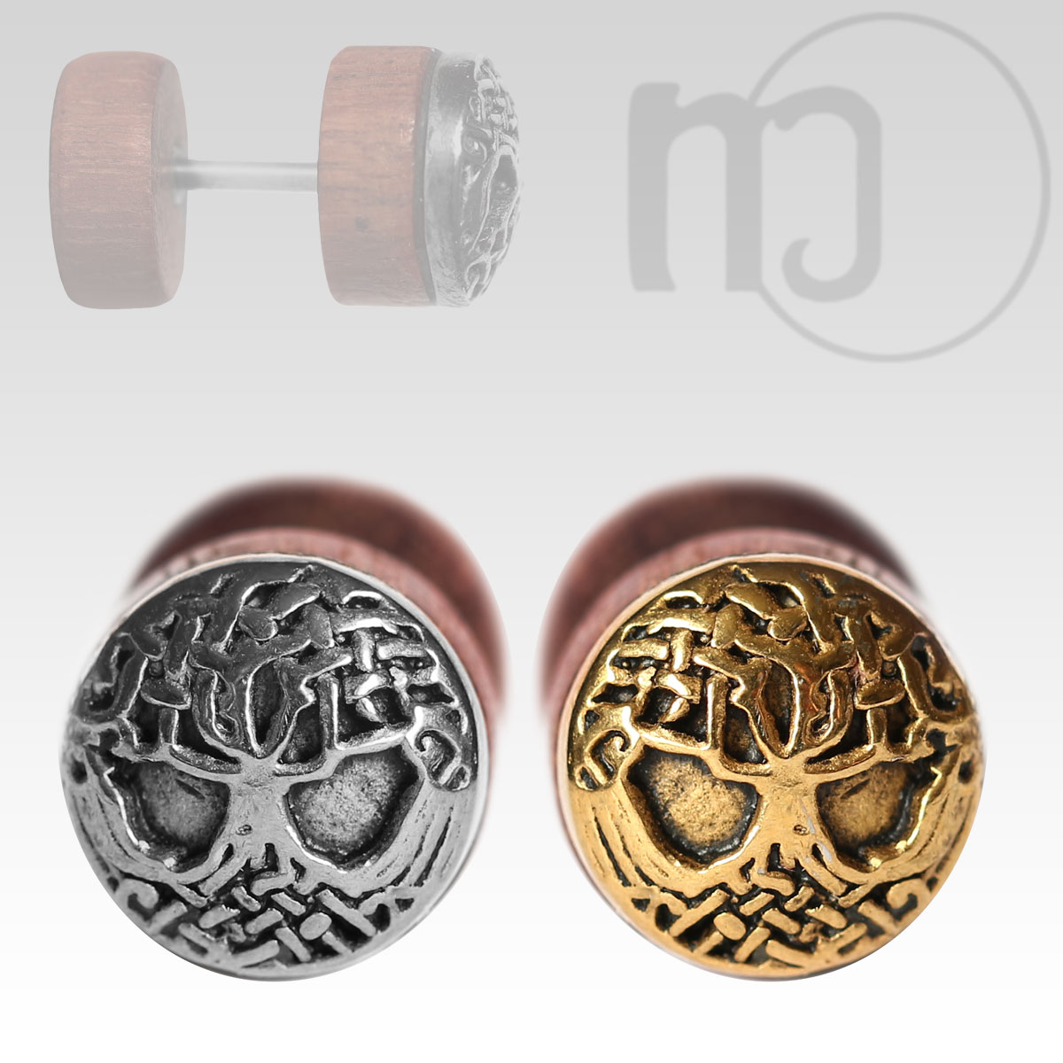 Fake Plug Ohrstecker Aus Holz - Schraubsystem Mit Chirurgenstahl