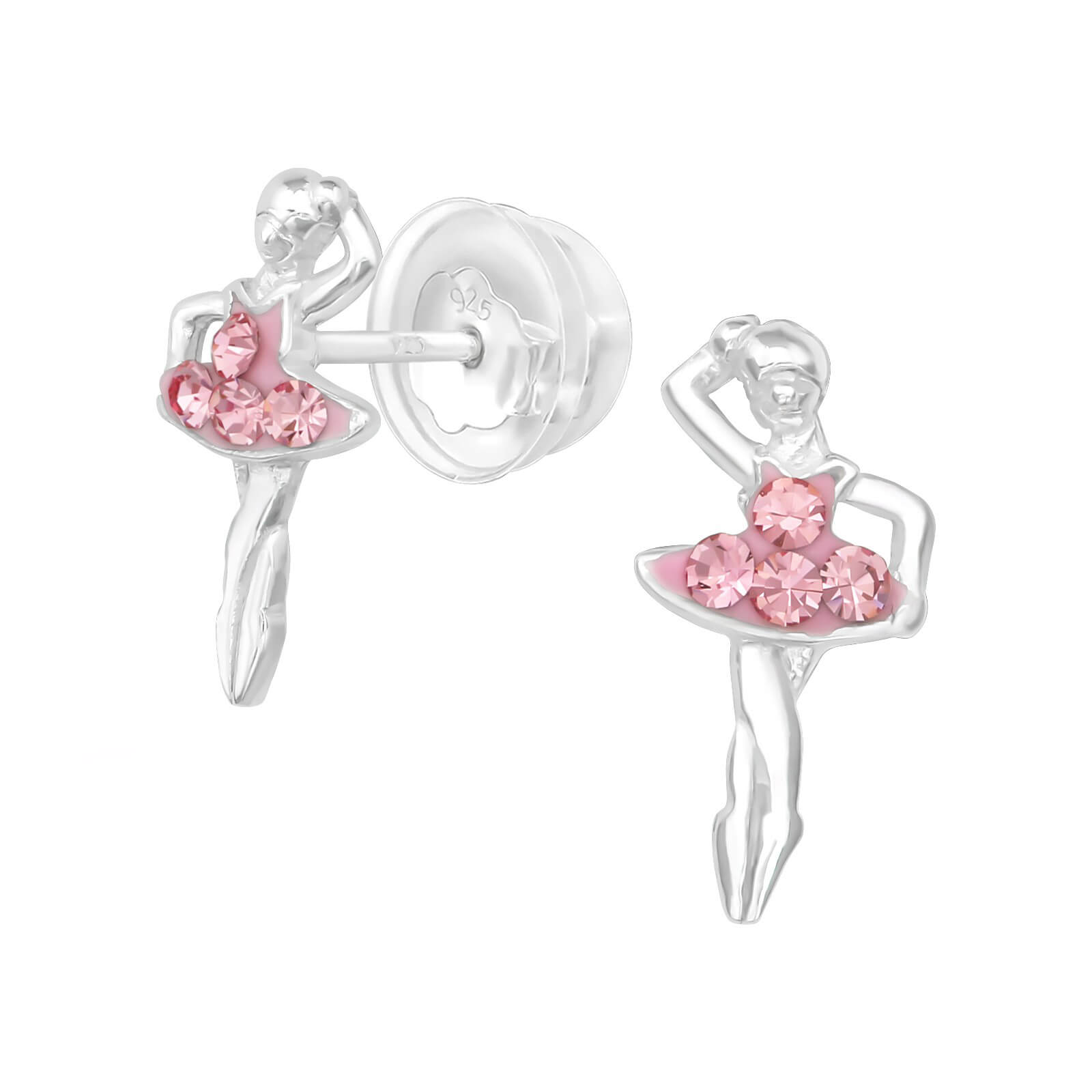 Ohrringe Ohrstecker Silber Ballerina 925 Sterling mit