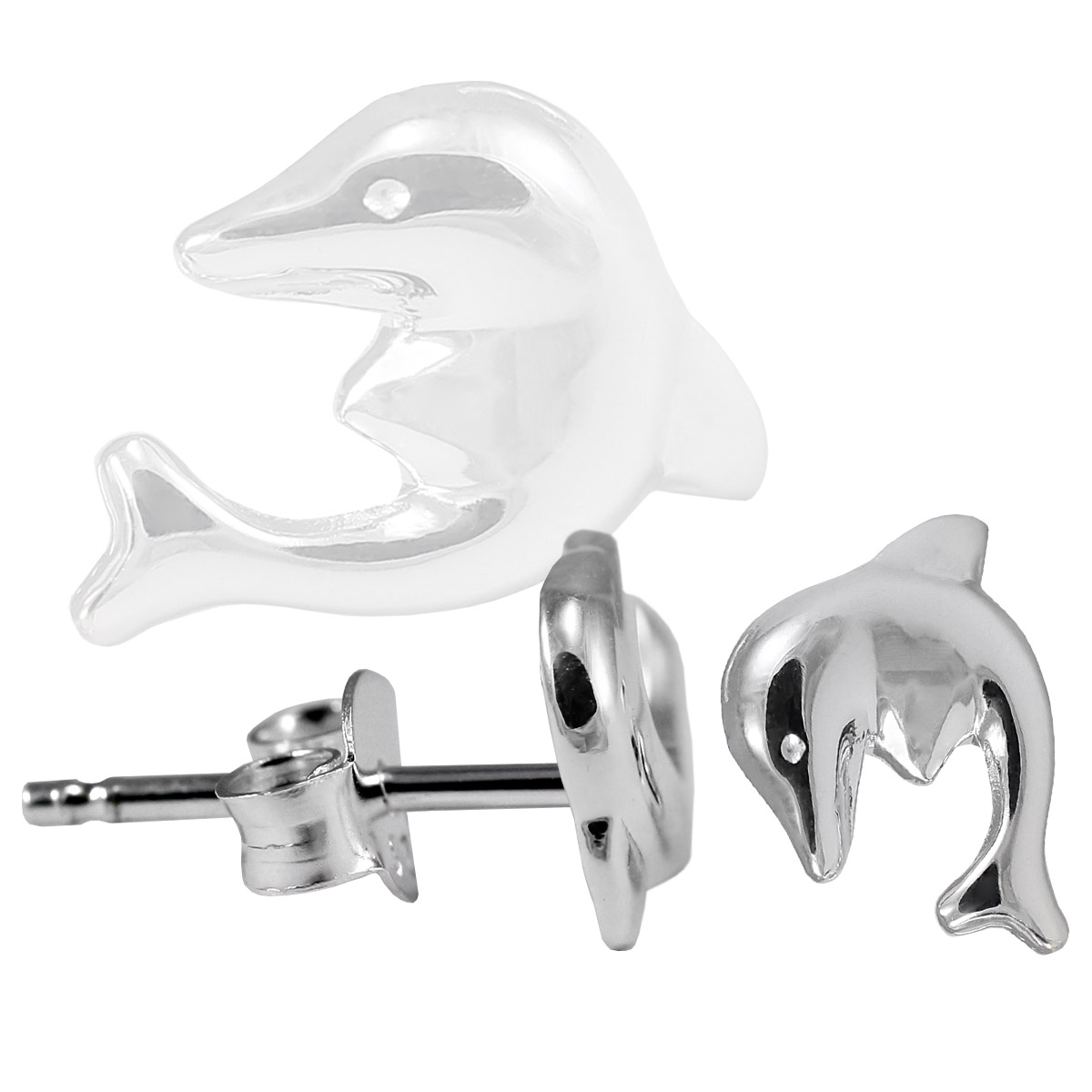 Silber Ohrstecker Delfine - Ohrringe Delfin mit