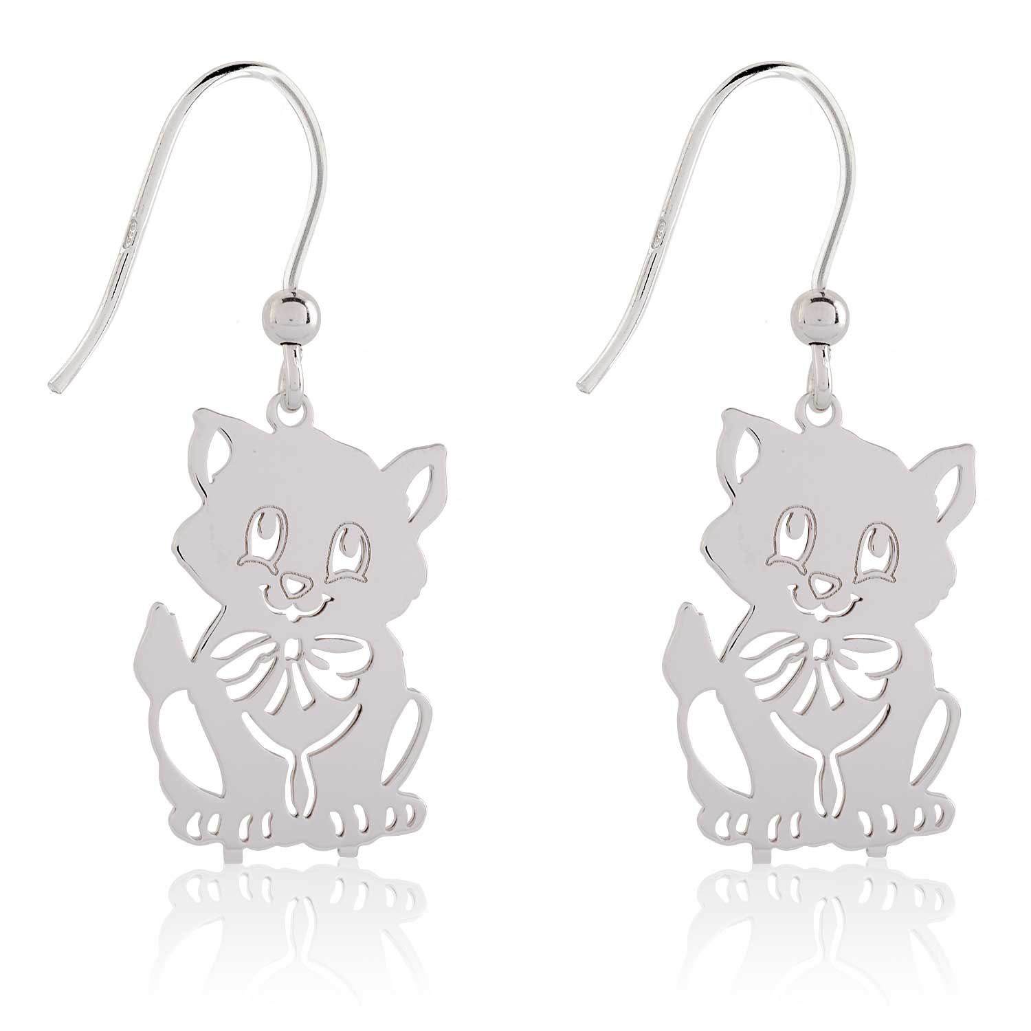 925 Sterlingsilber Ohrringe Silberohrringe Ohrhaken Katze Silber Katzenohrringe 