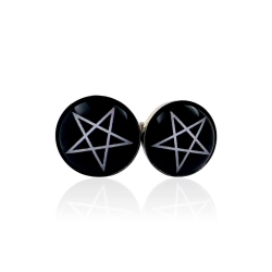 Satanische Ohrringe Ohrstecker 316L Chirurgenstahl mit Pentagramm