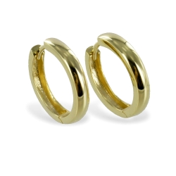 333 Gelbgold Klappcreolen Ohrringe hochglanz 17mm