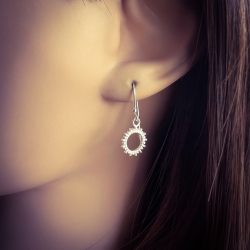 925 Sterling Silber Ohrhaken Ohrringe mit Sonne