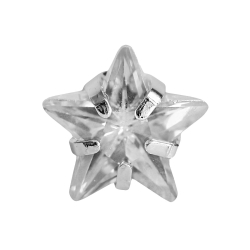 Ohrstecker 925 Sterling Silber mit Zirkonia Stern in transparent