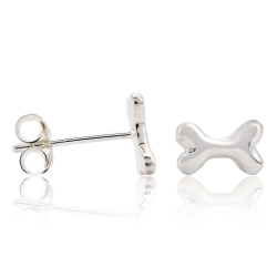 925 Sterling Silber Ohrstecker mit Hundeknochen