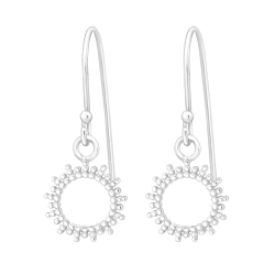 925 Sterling Silber Ohrhaken Ohrringe mit Sonne