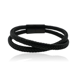 MARTIN1985 Hochwertiges Geflochtenes Echtleder Armband Unisex Damen Herren mit magnetischem Edelstahlverschluss Geschenkverpackung