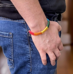 MARTIN1985 Modisches Armband Regenbogen Baumwolle Pride LGBTQ mit Geschenkverpackung