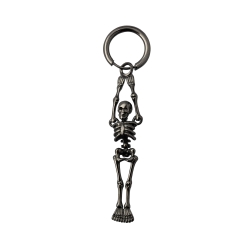 Ohrhänger 316L Chirurgenstahl Creolen Ohrring 11mm mit Skelett in schwarz