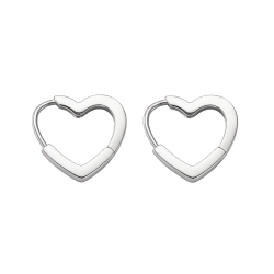 316L Chirurgenstahl Creolen Ohrringe 12mm mit Herzform
