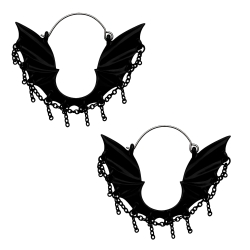 Ohrhänger 316L Chirurgenstahl Creolen Ohrringe mit Fledermausflügeln