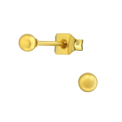 Ohrringe Ohrstecker 316L Chirurgenstahl goldfarben mit Kugel 2-3mm