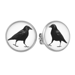 Vogel Ohrringe Ohrstecker 316L Chirurgenstahl mit Rabe