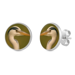 Ohrringe Ohrstecker 316L Chirurgenstahl mit Reiher