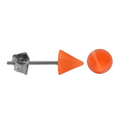 Chirurgenstahl Ohrstecker Acrylspitze orange 5 mm