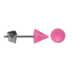 Chirurgenstahl Ohrstecker Acrylspitze pink 5 mm