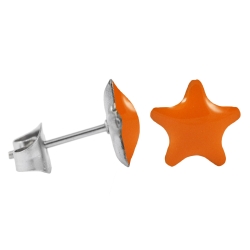 Chirurgenstahl Ohrstecker Emaille Stern orange