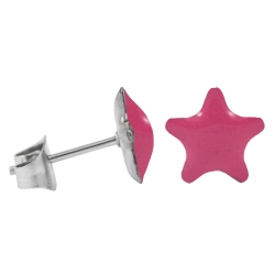 Chirurgenstahl Ohrstecker Emaille Stern pink