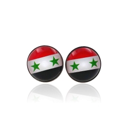 Flaggen Ohrringe Fahnen Ohrstecker 316L Chirurgenstahl Syrien