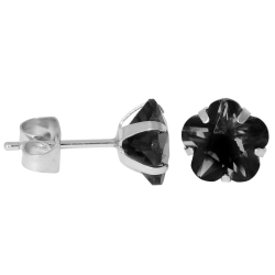 Ohrstecker aus Chirurgenstahl mit Blume in schwarz 5mm