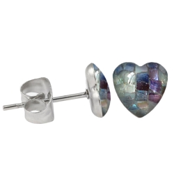 Chirurgenstahl Ohrstecker mit Mosaik Herz