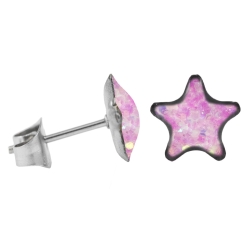 Ohrstecker Chirurgenstahl glitzernder Stern helles pink