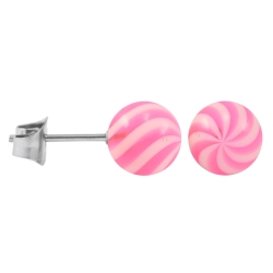 Ohrstecker Chirurgenstahl Acrylkugel Twister-Color pink 8 mm