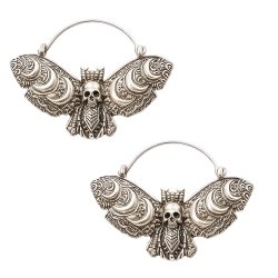 Ohrhänger 316L Chirurgenstahl Creolen Ohrringe mit Totenkopf-Schmetterling
