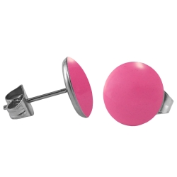 Chirurgenstahl Ohrstecker Emaille pink 6 mm