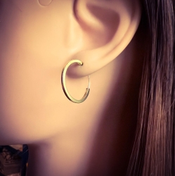 Creolen Ohrringe 925 Sterling Silber flach gelbvergoldet 12-20mm