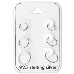 Ohrringe Set 925 Sterling Silber Creolen 8-12 mm