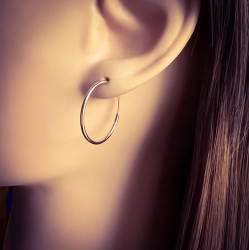 Creolen Ohrringe 925 Sterling Silber rosévergoldet 10-30mm