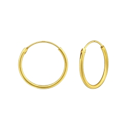 Creolen Ohrringe 925 Sterling Silber gelbvergoldet 16mm