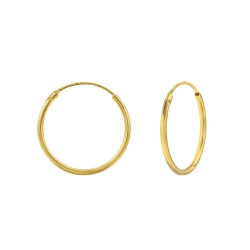 Creolen Ohrringe 925 Sterling Silber gelbvergoldet 18mm