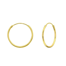 Creolen Ohrringe 925 Sterling Silber gelbvergoldet 20mm