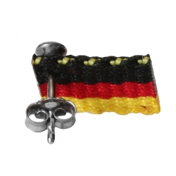 Fan Ohrstecker Ohrring Fußball mit Deutschlandfahne 925 Sterling Silber