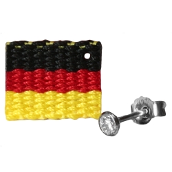 Fan Ohrstecker Ohrring Fußball mit Deutschlandfahne 925 Sterling Silber