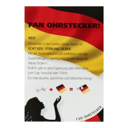 Fan Ohrstecker Ohrring Fußball mit Deutschlandfahne 925 Sterling Silber